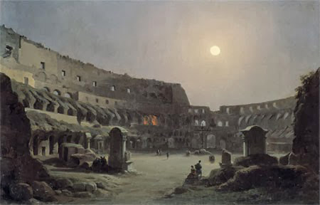 Ippolito Caffi, Vue intérieure nocturne du Colisée